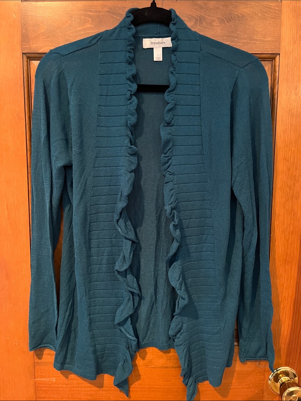 Dress Barn Open Front Ruffle Cardigan